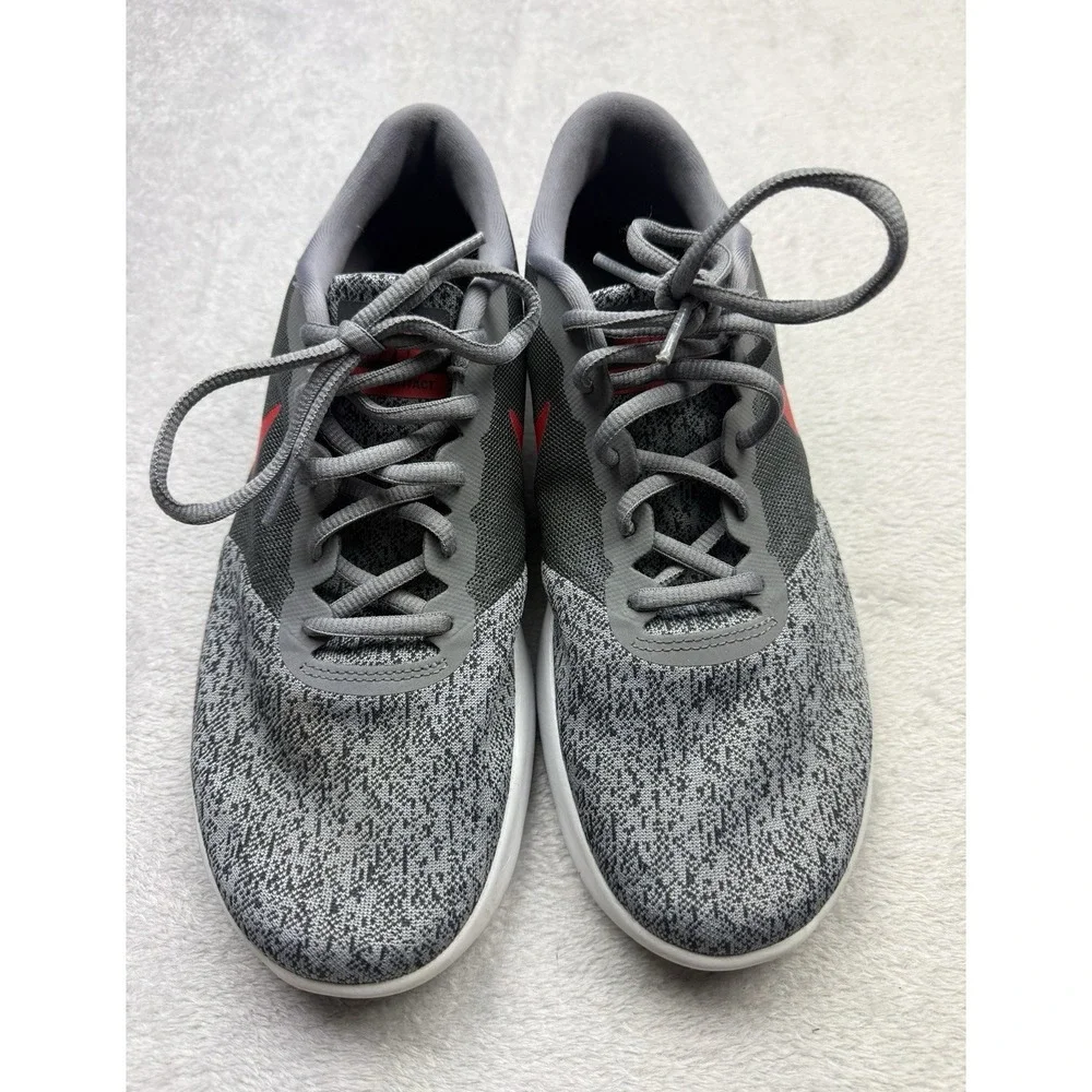 Nike Flex Contact Men's Low Top Running Sneakers Cool Grey/Red 908983-006